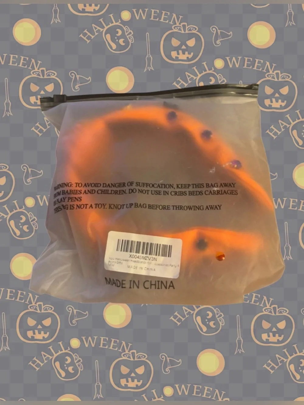 Ivyu Orange Embellished Halloween Headband